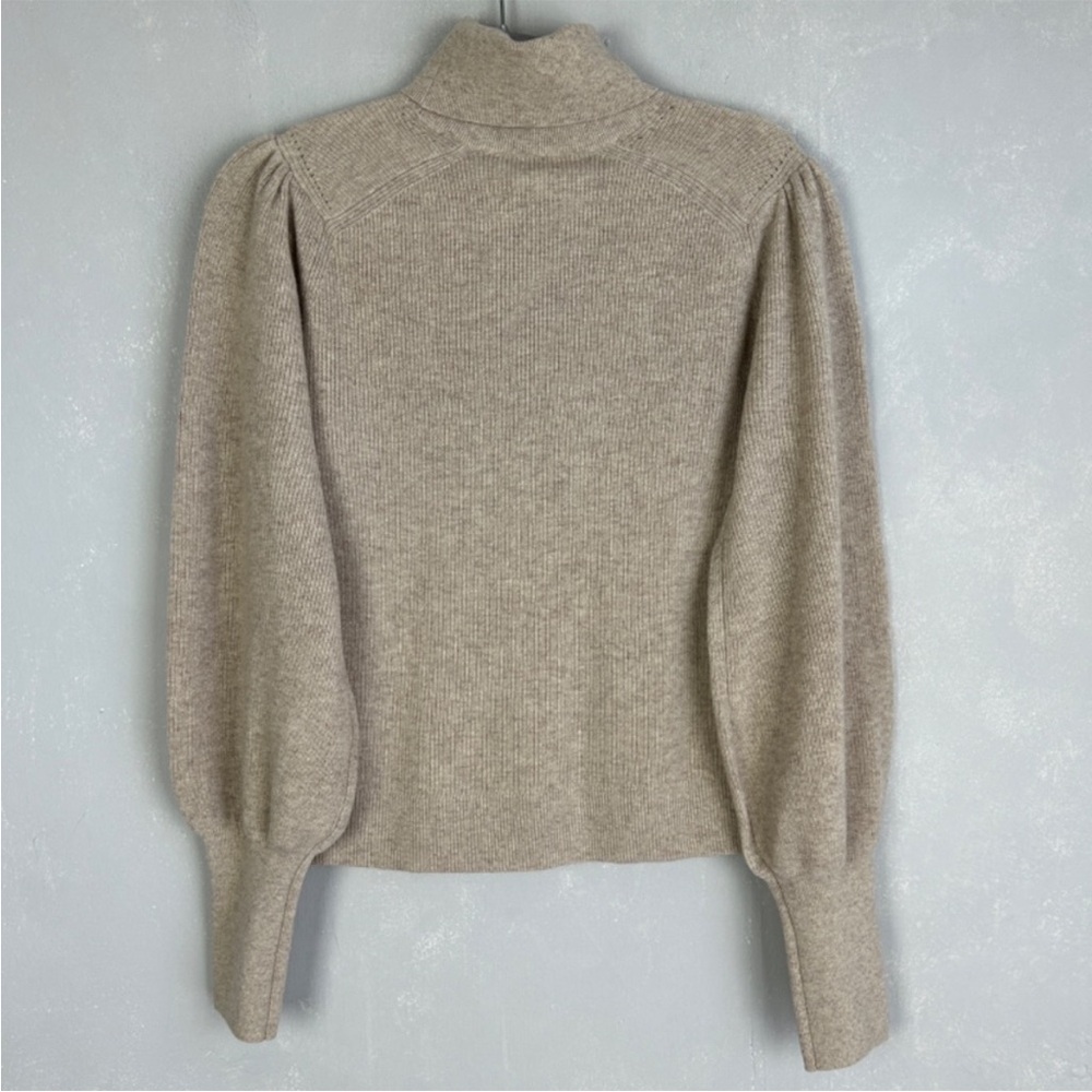 Ba&Sh Size M Eden Jumper Sweater 100% Wool Beige Turtleneck Ribbed - Picture 7 of 13